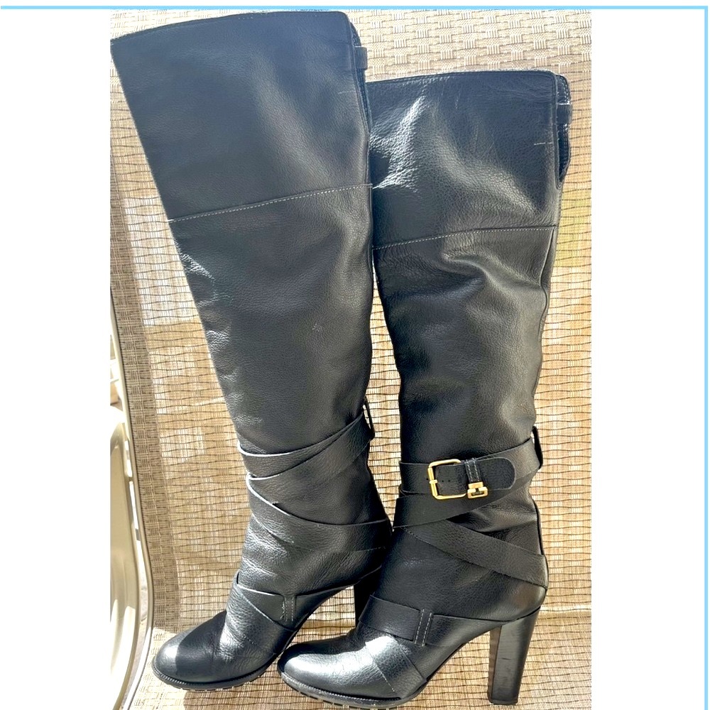 Chloe Black Leather Knee-High Boots